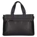 Kožená business taška na notebook Lagen Sacha - černá