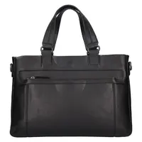 Kožená business taška na notebook Lagen Sacha - černá