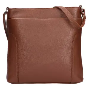 Dámska kožená crossbody kabelka Italia Emma - hnedá