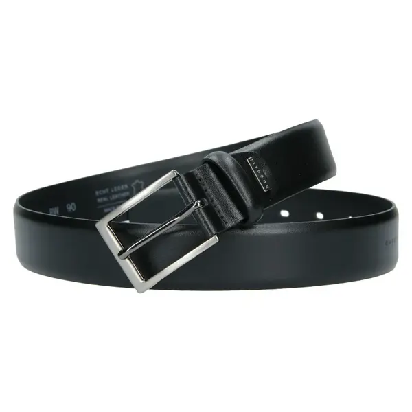 Kožený pánsky opasok Bugatti Felipe - čierna