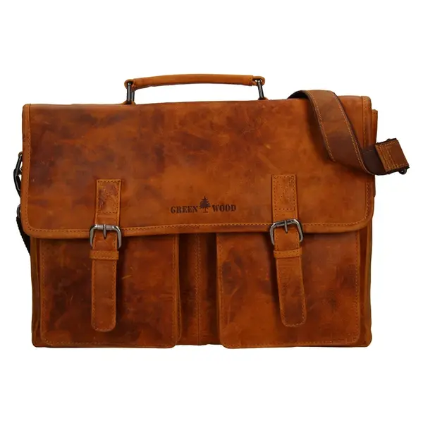 Pánska kožená aktovka Greenwood Conor - koňak