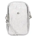 Dámská kožená kabelka na mobil a doklady Italia Monea - stříbrná