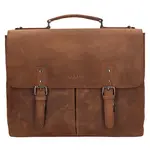 Luxusní pánská kožená aktovka Bugatti Lucan - hnědá