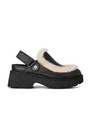 Pantofle UGG Esmee Leather Clog dámské, černá barva, na platformě, 1171507.BLK