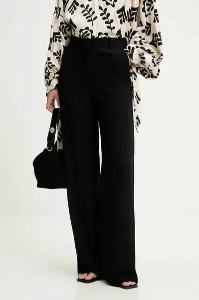 Kalhoty Answear.LAB dámské, černá barva, široké, high waist