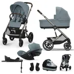 CYBEX SET Kočárek kombinovaný Balios S Lux Stormy Blue Gold 2024 s autosedačkou a doplňky