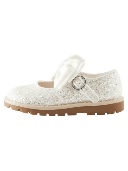 Next Baleríny  strieborná / biela