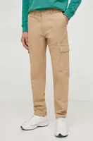 Kalhoty Pepe Jeans SLIM CARGO pánské, béžová barva, ve střihu cargo, PM211641