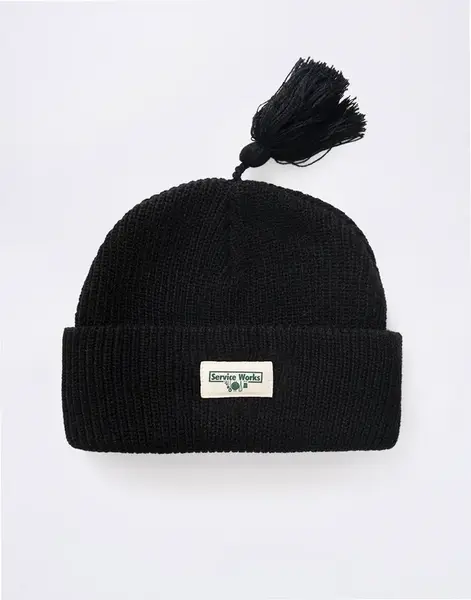 Service Works Tassel Beanie BLACK