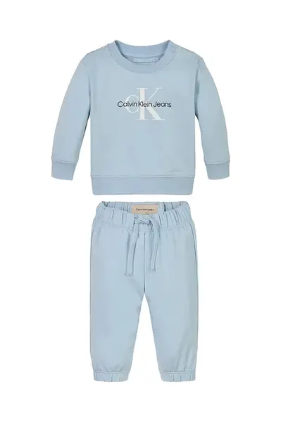 Dětská tepláková souprava Calvin Klein Jeans modrá barva, IN0IN00017
