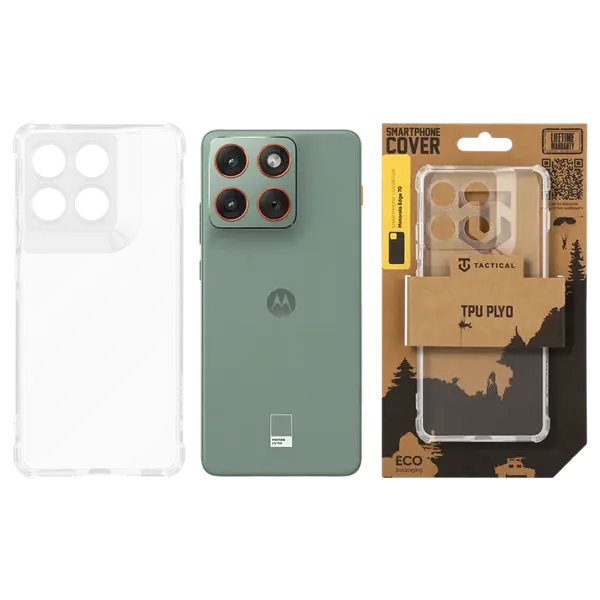 Zadní kryt Tactical TPU Plyo pro Motorola Edge 70, transparentní