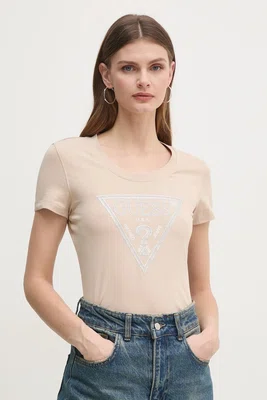 Tričko Guess béžová barva, W5RI11 J1314
