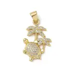 Brass Micro Pave Cubic Zirconia Pendants