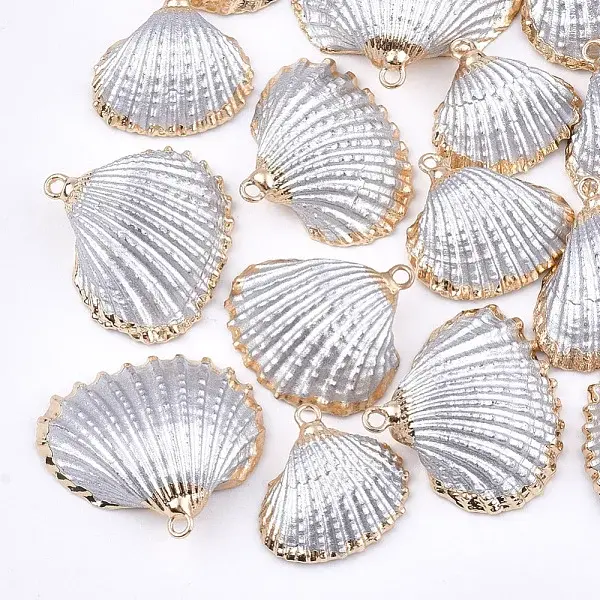 Spray Paint & Electroplate Sea Shell Pendants