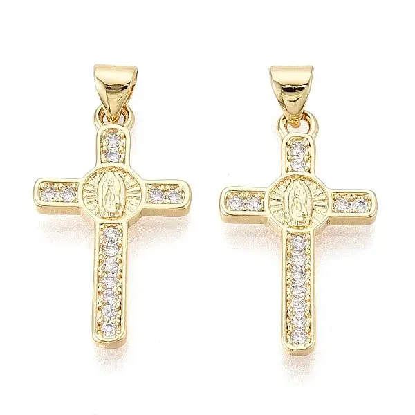 Religion Brass Micro Pave Clear Cubic Zirconia Pendants