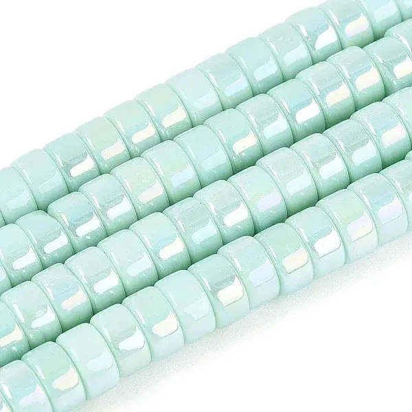 AB Color Plated Opaque Glass Beads Strands