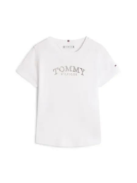 TOMMY HILFIGER Tričko  strieborná / biela