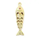 Fish Rack Plating Brass Micro Pave Cubic Zirconia Pendants