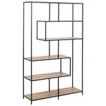 Dieter Knoll REGÁL, černá, barvy dubu, ocel, 114/185/35 cm