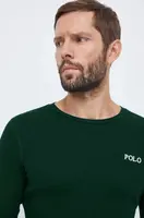 Pyžamové tričko s dlouhým rukávem Polo Ralph Lauren zelená barva, s potiskem, 714899615