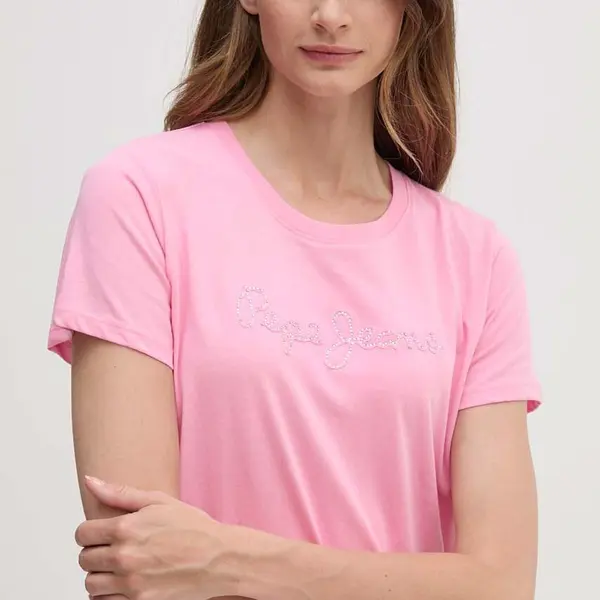 Bavlněné tričko Pepe Jeans ESPE růžová barva, PL505896