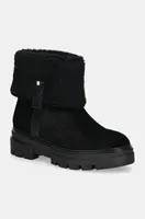 Semišové boty Tommy Hilfiger FAUX FUR SUEDE ROLL-DOWN BOOT