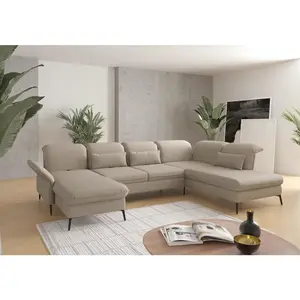 Sit & More SEDACÍ SOUPRAVA, textil, šedohnědá