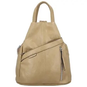 Trendy dámský koženkový batoh Beata, béžový
