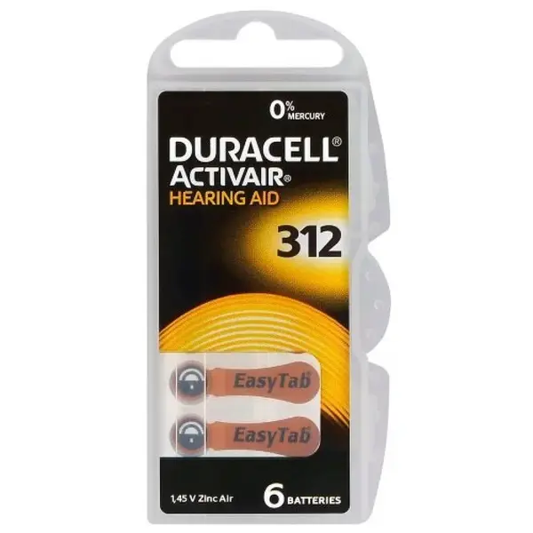 Batérie do naslúchatka Duracell 312, PR41- Duracell