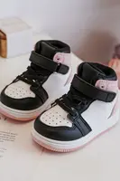 Dětské vysoké tenisky bílo-růžové