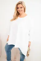 Plus size tunika s asymetrickým lemem