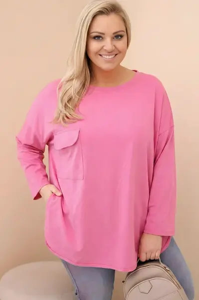 Plus size blúzka s vreckom