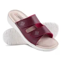 Dámské pantofle na klínku s kamínky červené vel. 42