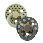 BIBS STUDIO Colour Polka cumlíky z prírodného kaučuku 2ks - veľkosť 1 - Sage / Iron