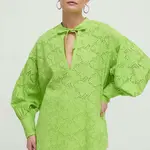Bavlněná halenka Silvian Heach dámská, zelená barva, hladká
