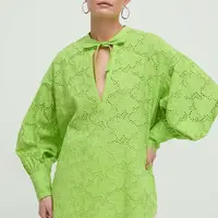 Bavlněná halenka Silvian Heach dámská, zelená barva, hladká