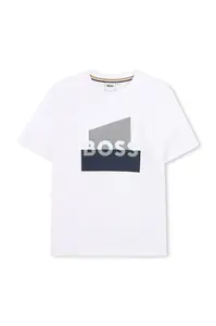 BOSS Dětské bavlněné tričko BOSS