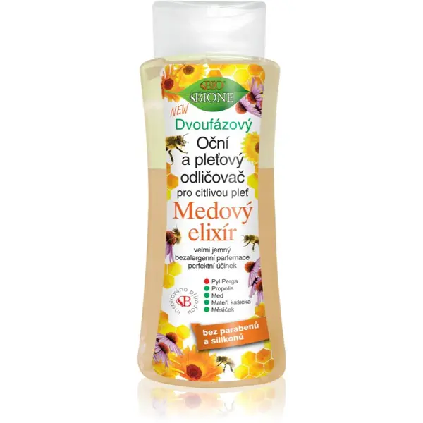 Bione Cosmetics Medový Elixír dvoufázový odličovač na obličej a oči 255 ml