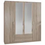 MID.YOU ŠATNÍ SKŘÍŇ SE ZRCADLEM, barvy dubu, 180/199/58 cm