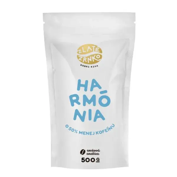 Káva Zlaté Zrnko – Harmonie (o 50 % méně kofeinu) 5OOg