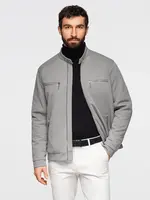 Ombre Men's biker jacket with pockets and collar - grey
