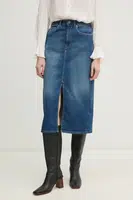 Džínová sukně Pepe Jeans MIDI SKIRT HW modrá barva, midi, pouzdrová, PL901186IA0
