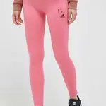 Legíny adidas dámské, růžová barva, s potiskem