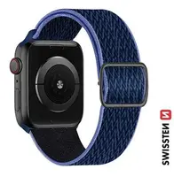 Swissten řemínek pro Apple Watch nylonový 42 / 44 / 45 / 49 mm, modrá - fialová (se sponou)