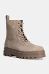 Semišové boty Calvin Klein Jeans LUGGED LACE ZIP BOOT OXF HR SU