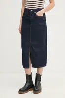 Džínová sukně Pepe Jeans MIDI SKIRT HW tmavomodrá barva, midi, PL901186AB2