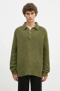 Vlněný svetr Norse Projects Rasmus Relaxed Brushed Polo