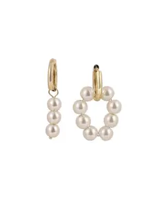 SOHI Náušnice 'Mishka'  zlatá / perlovo biela