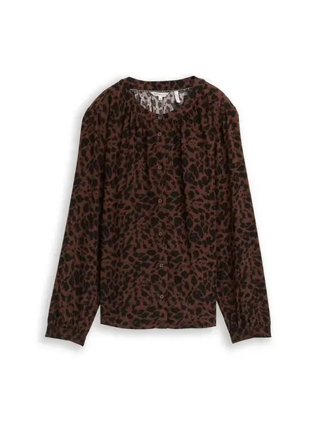 TOM TAILOR Blúzka  hnedá / čierna