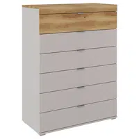 Dieter Knoll KOMODA, dub, barvy dubu, světle šedá, 90/123/47 cm